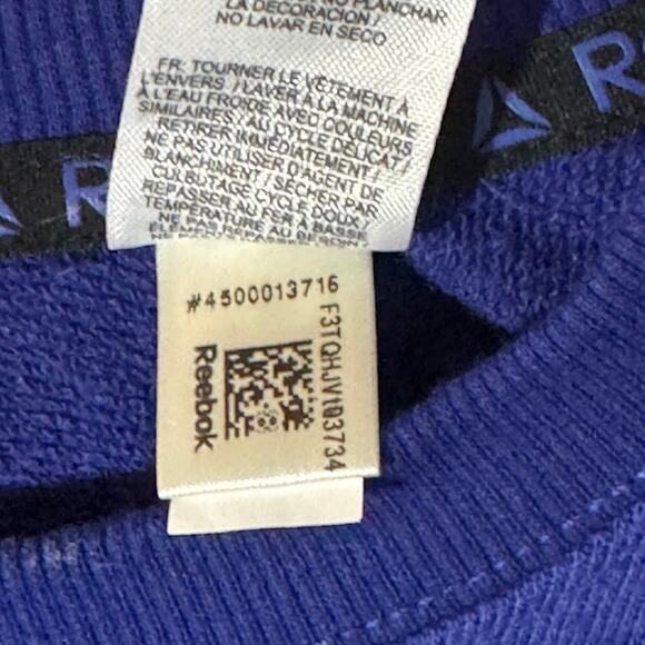 Reebok Blue Spellout Crewneck Mens Sweatshirt Large Long Sleeve - Picture 5 of 8